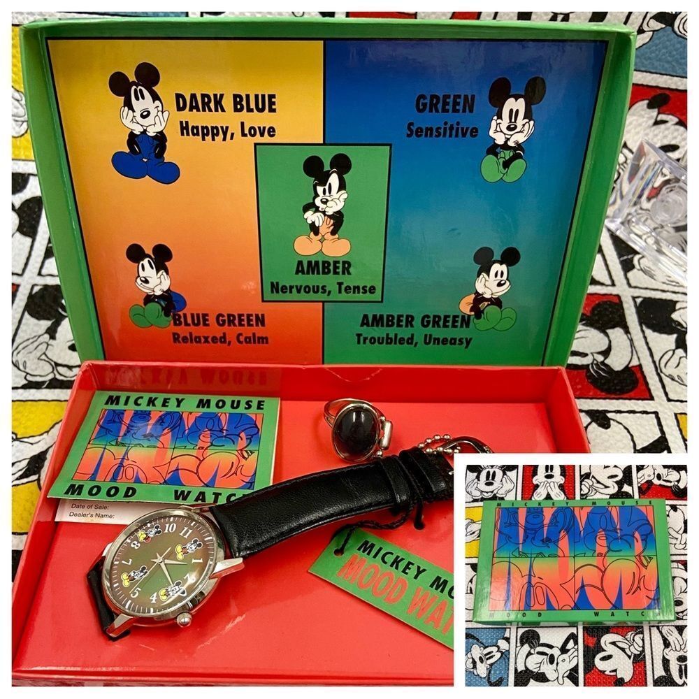 Vintage Fossil X Disney Mickey Mouse Color Changing “Mood” Watch - Picture 2 of 16